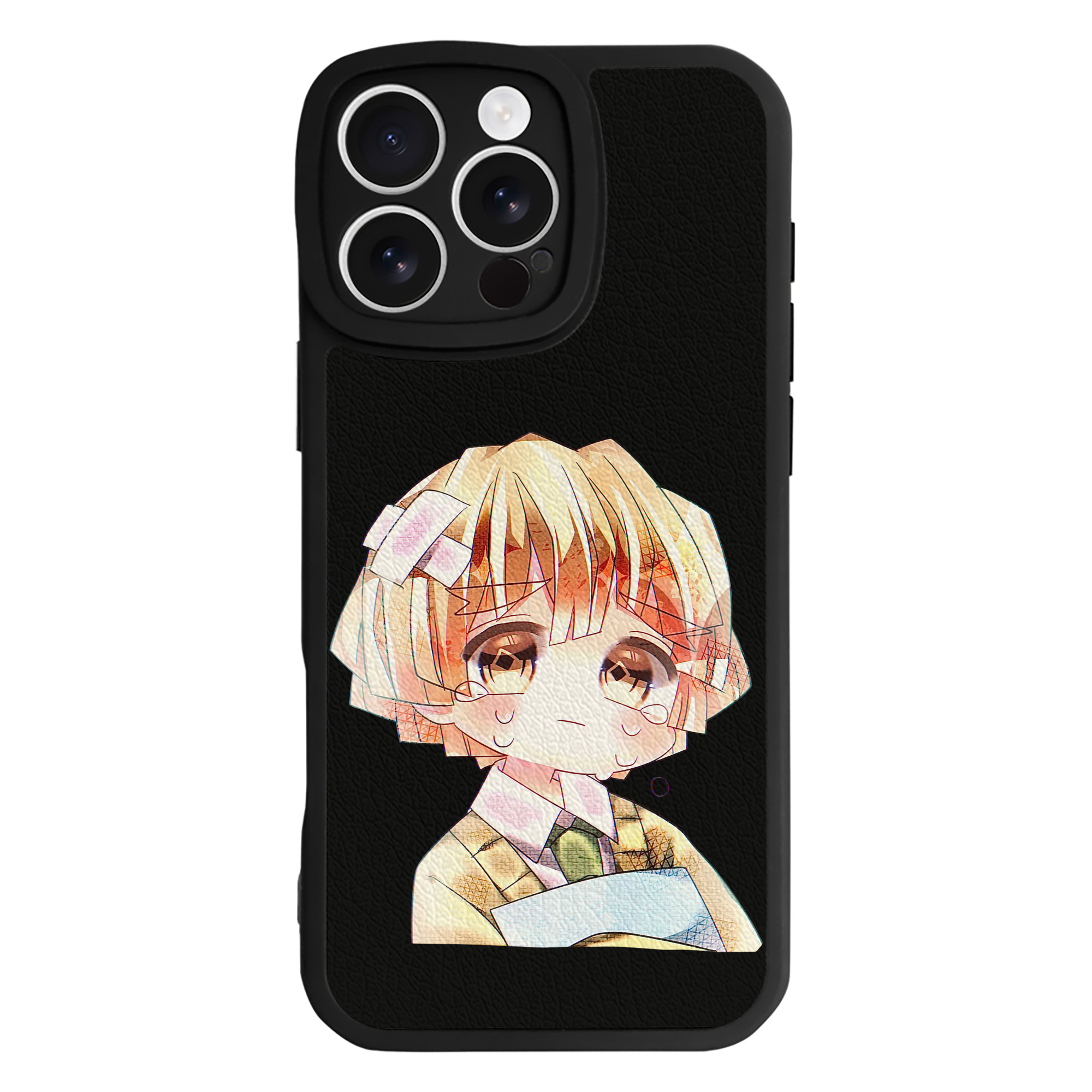 （画像用） 鬼滅の刃（きめつのやいば）我妻 善逸／あがつま ぜんいつ Agatsuma Zenitsu 【iPhone 16シリーズ対応】シリコンスマホケース（レザー調） 材質：シリコン